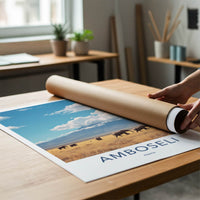 Amboseli Poster - Kenya Travel Art - Elephants Mount Kilimanjaro Home Decor