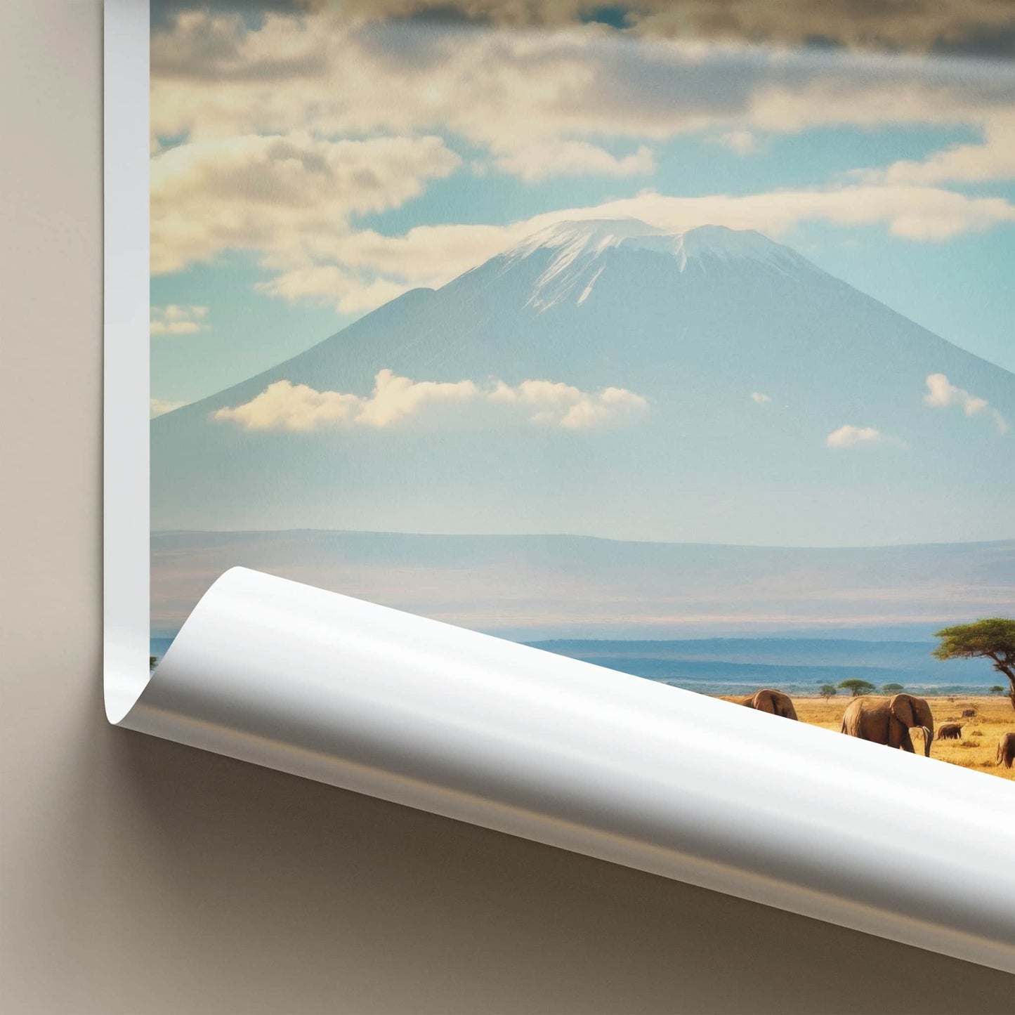 Amboseli Poster - Kenya Wall Art - Elephants Kilimanjaro Plains Home Decor
