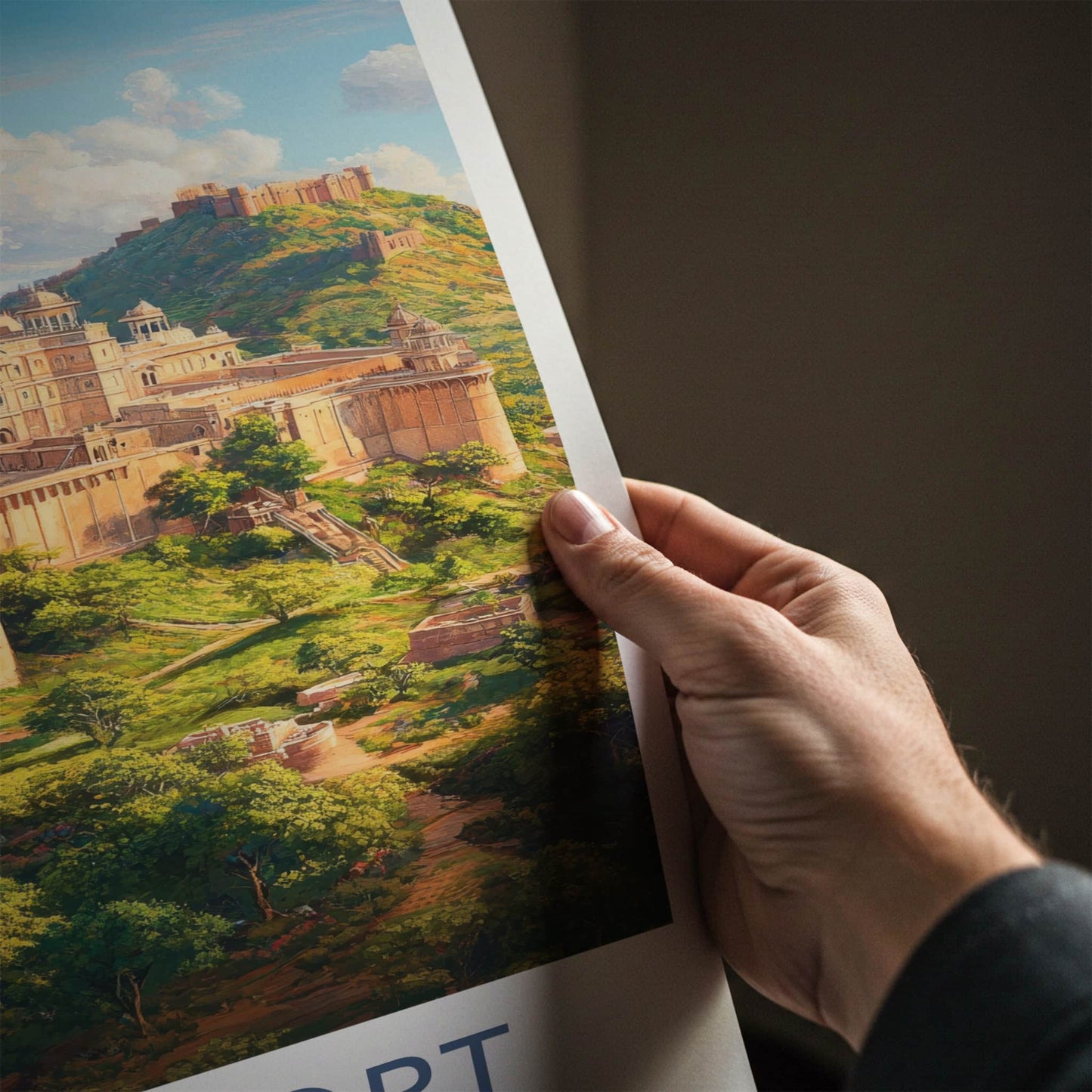 Amer Fort Poster - India Art Print - Rajasthan Hilltop Fort Wall Decor