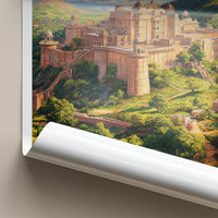 Amer Fort Poster - India Art Print - Rajasthan Hilltop Fort Wall Decor