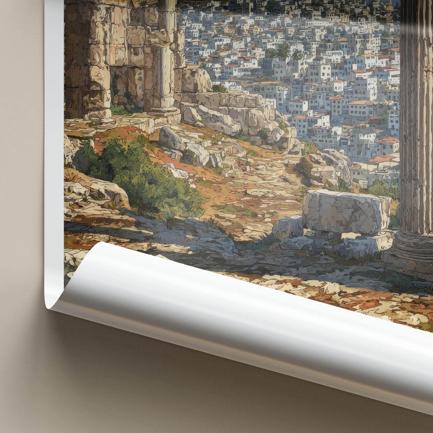 Amman Poster - Jordan Travel Art - Ancient Cityscape Home Decor