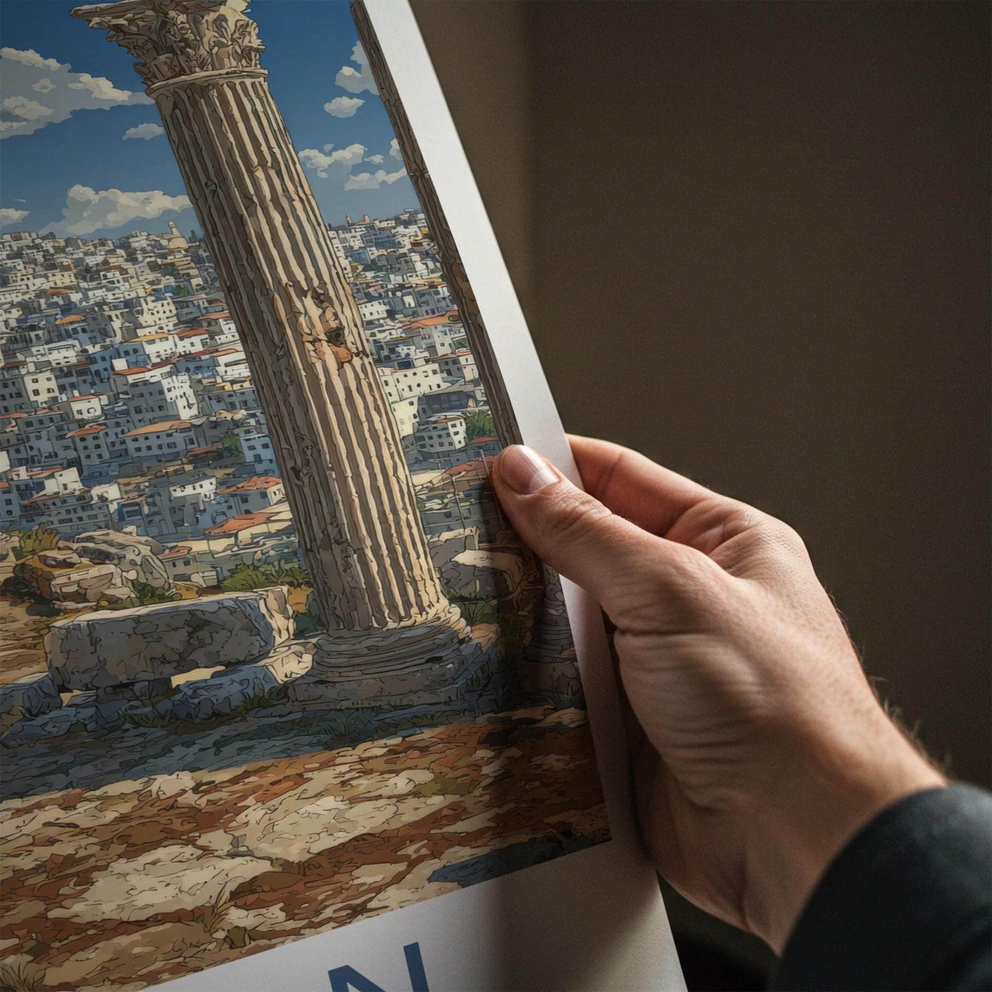 Amman Poster - Jordan Travel Art - Ancient Cityscape Home Decor