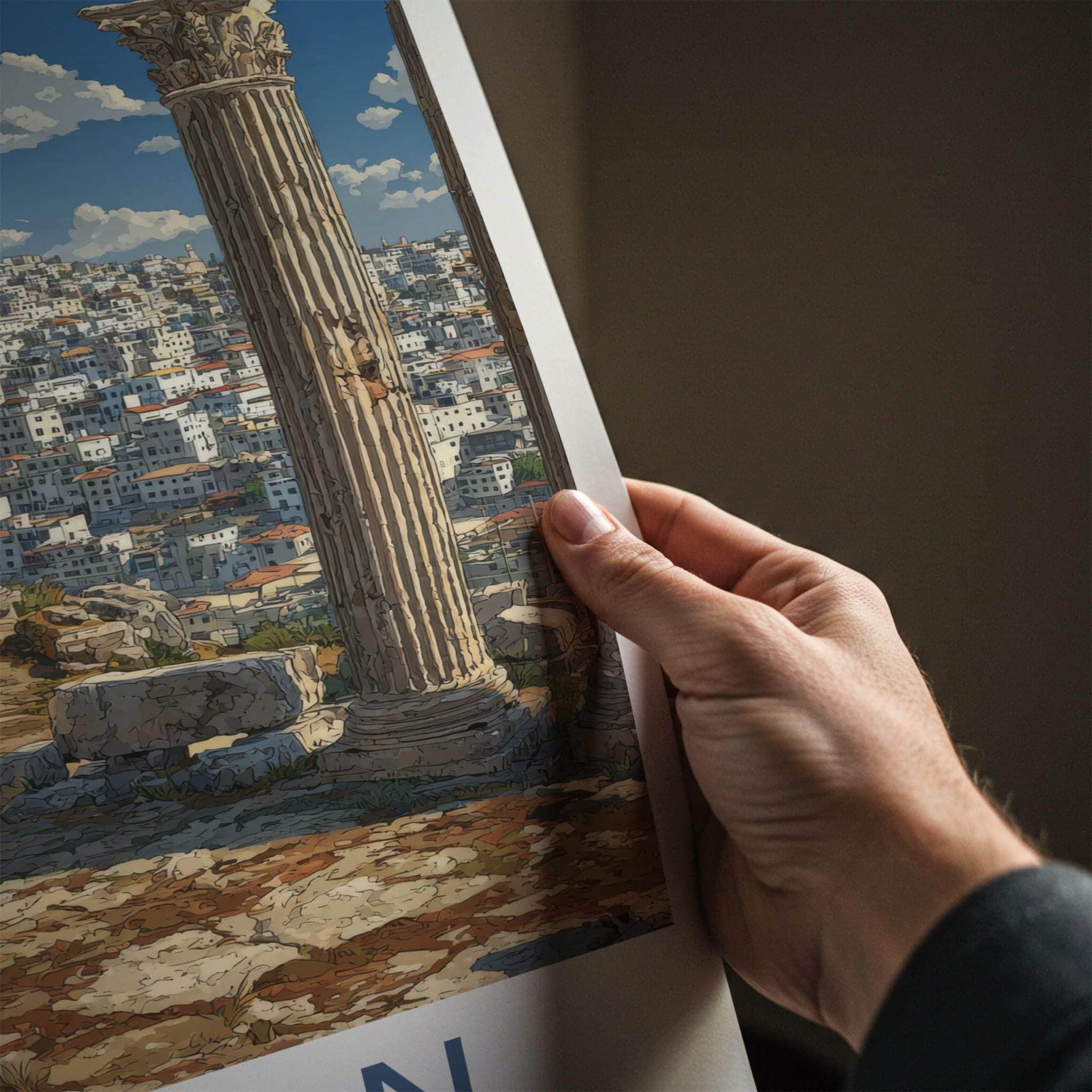 Amman Poster - Jordan Travel Art - Ancient Cityscape Home Decor