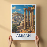 Amman Poster - Jordan Travel Art - Ancient Roman Columns Gallery Art