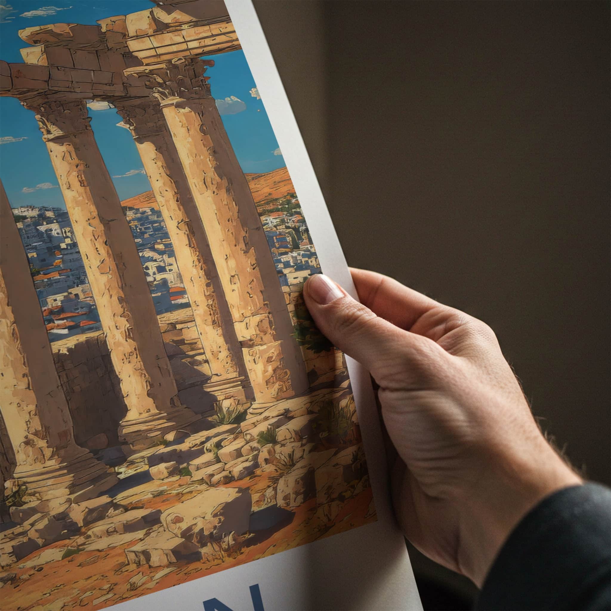 Amman Poster - Jordan Travel Art - Ancient Roman Columns Gallery Art