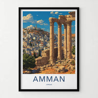 Amman Poster - Jordan Travel Art - Ancient Roman Columns Gallery Art