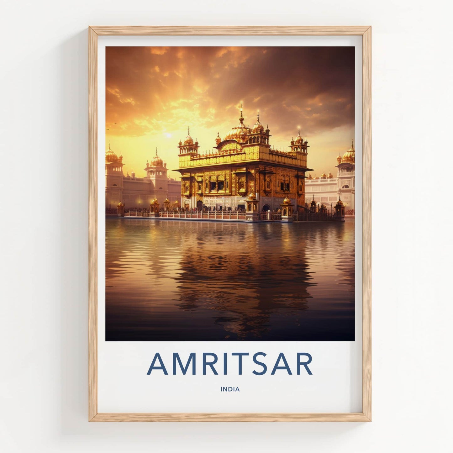 Amritsar Poster - India Wall Art - Punjab Sacred Golden Temple Home Decor