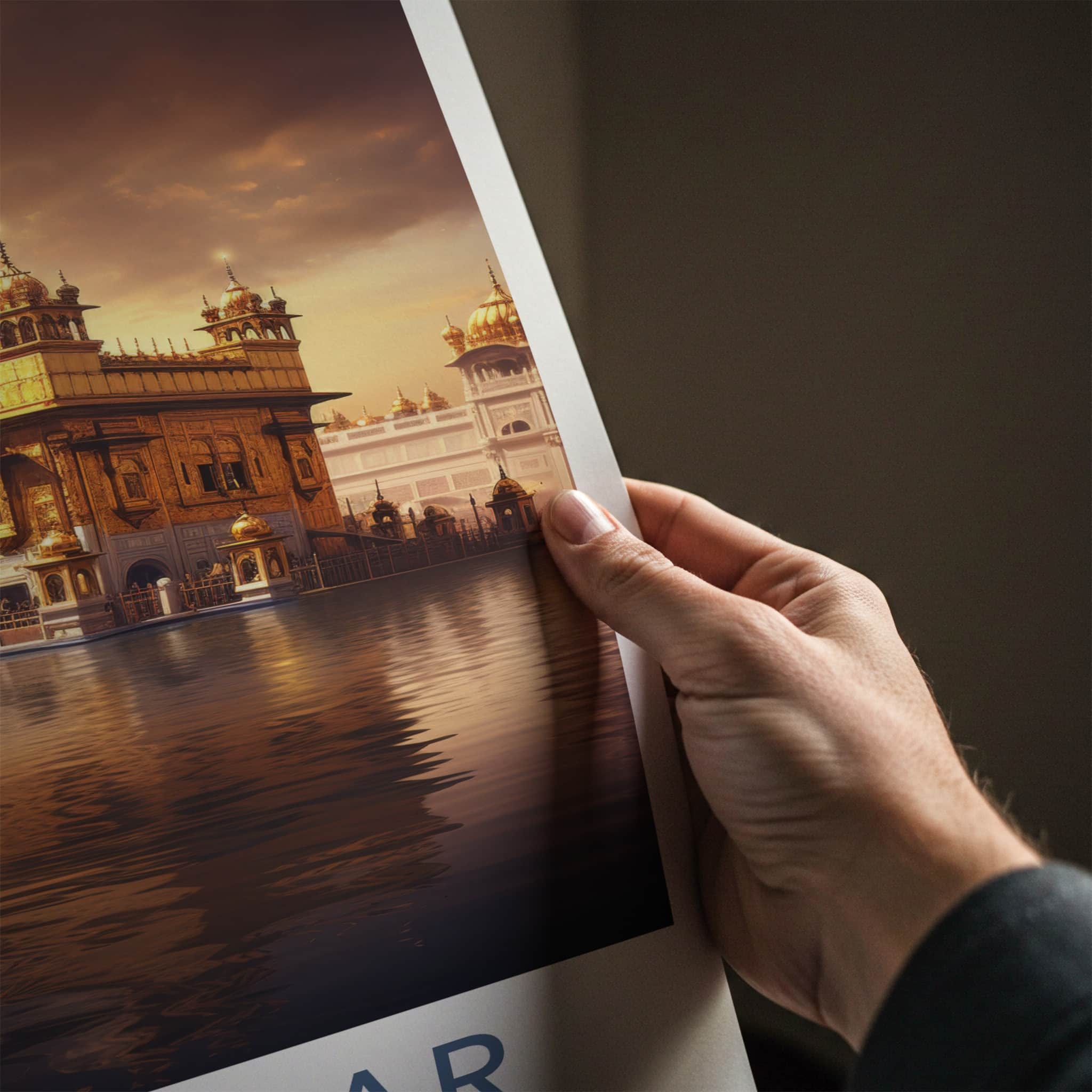 Amritsar Poster - India Wall Art - Punjab Sacred Golden Temple Home Decor