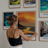 Anchorage Poster - Alaska Travel Art - Orange Bay Mountains Home Decor