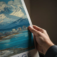 Anchorage Poster - Alaska Travel Art - Snowy Mountain City Wall Decor
