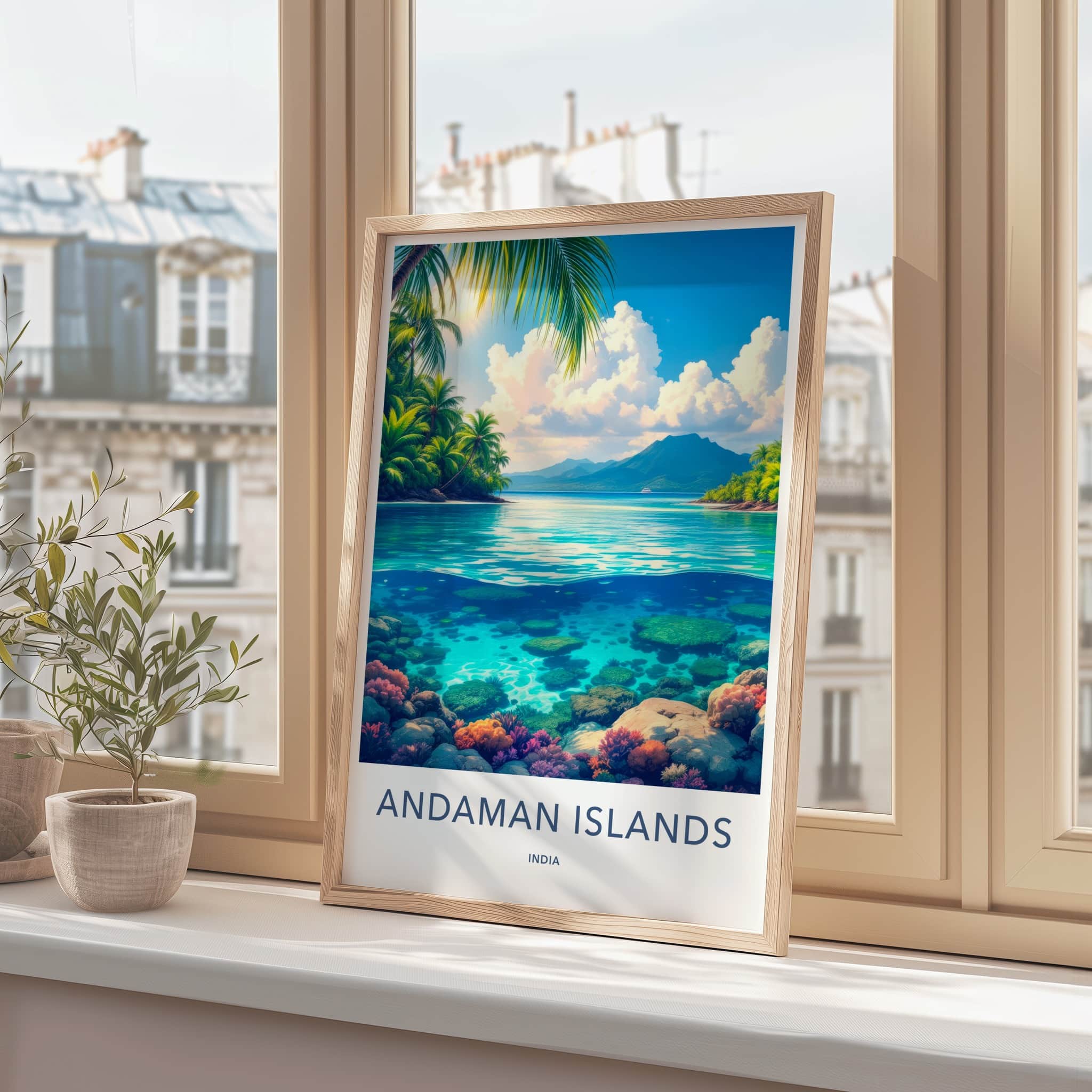 Andaman Islands Poster - India Travel Print - Andaman Islands Coral Wall Decor