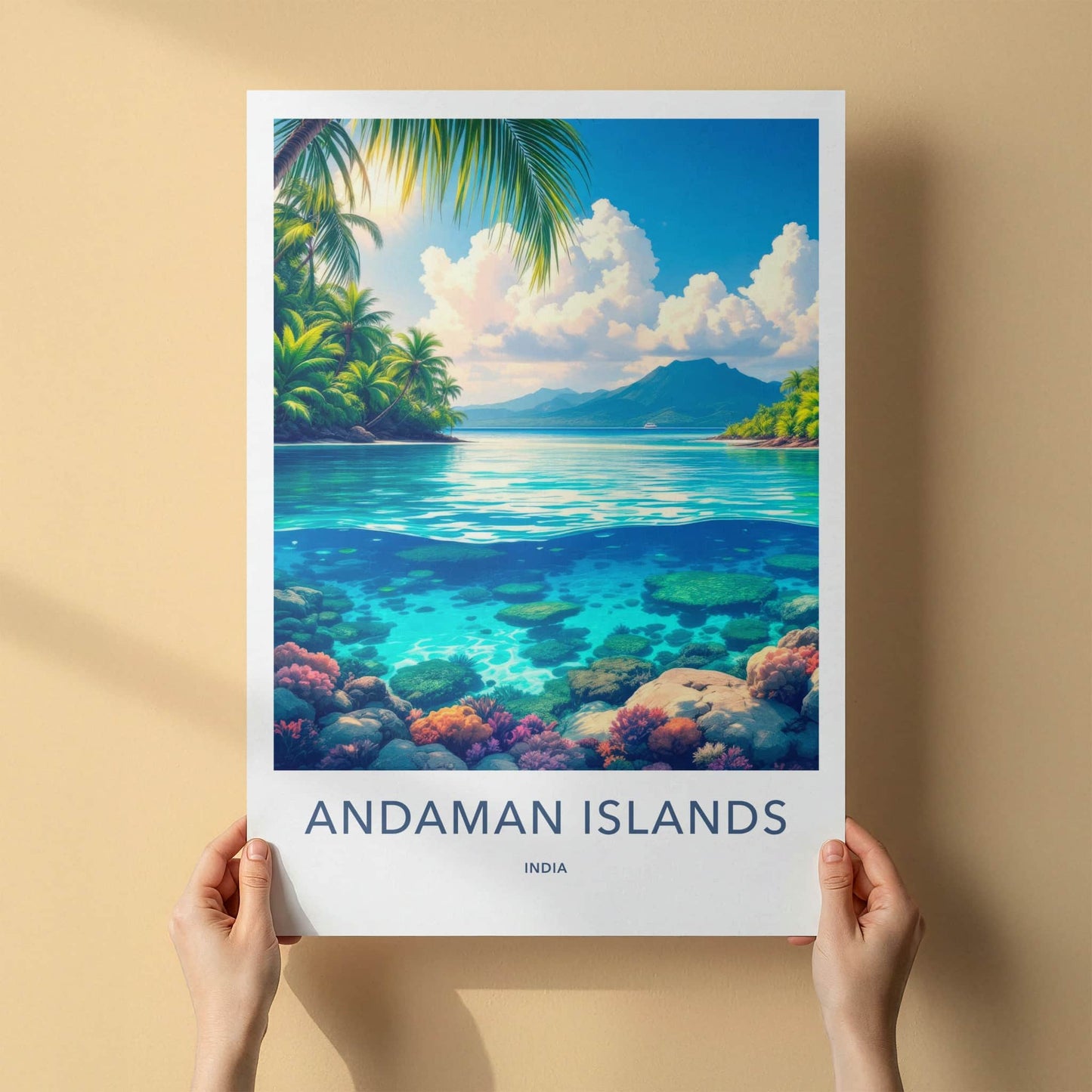 Andaman Islands Poster - India Travel Print - Andaman Islands Coral Wall Decor