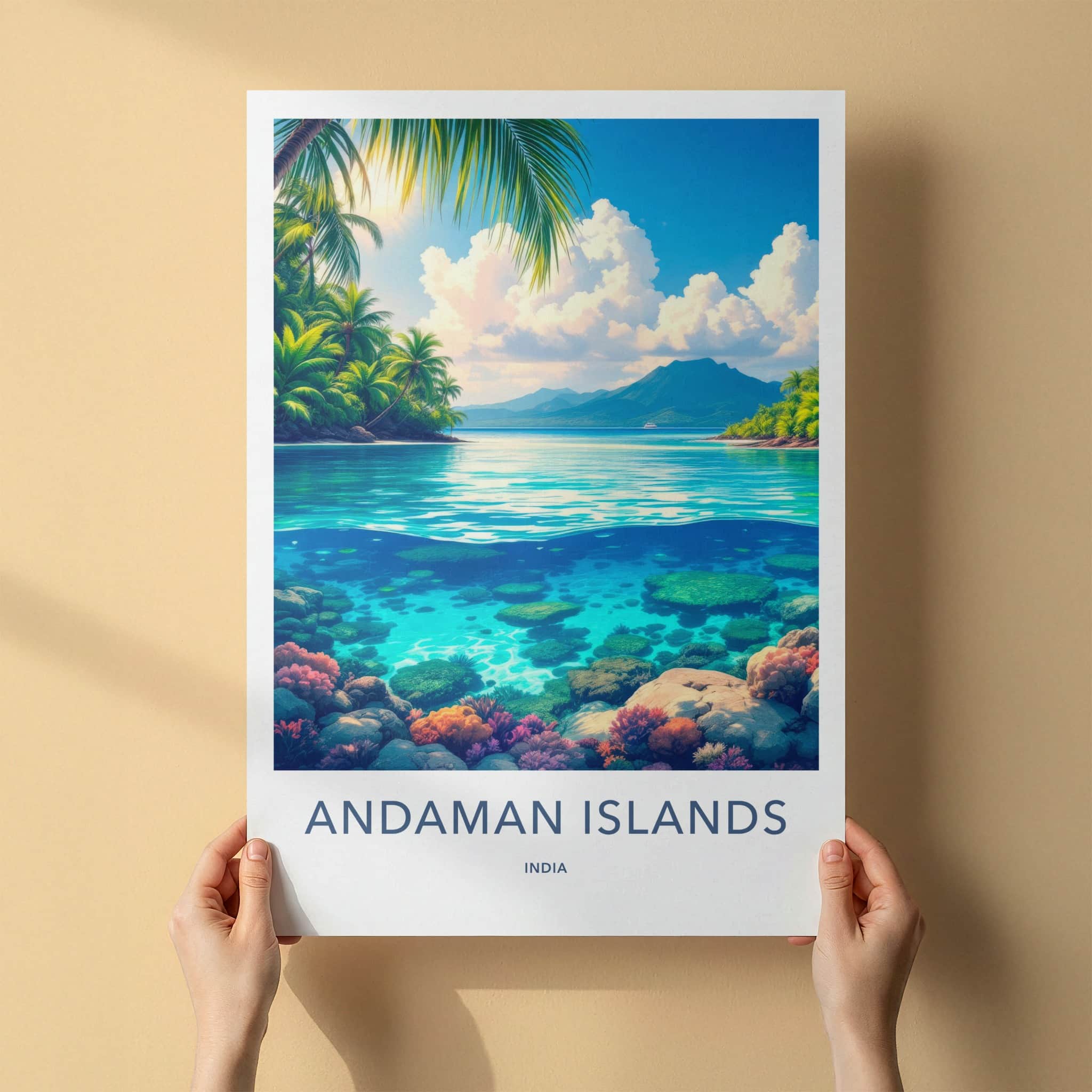 Andaman Islands Poster - India Travel Print - Andaman Islands Coral Wall Decor