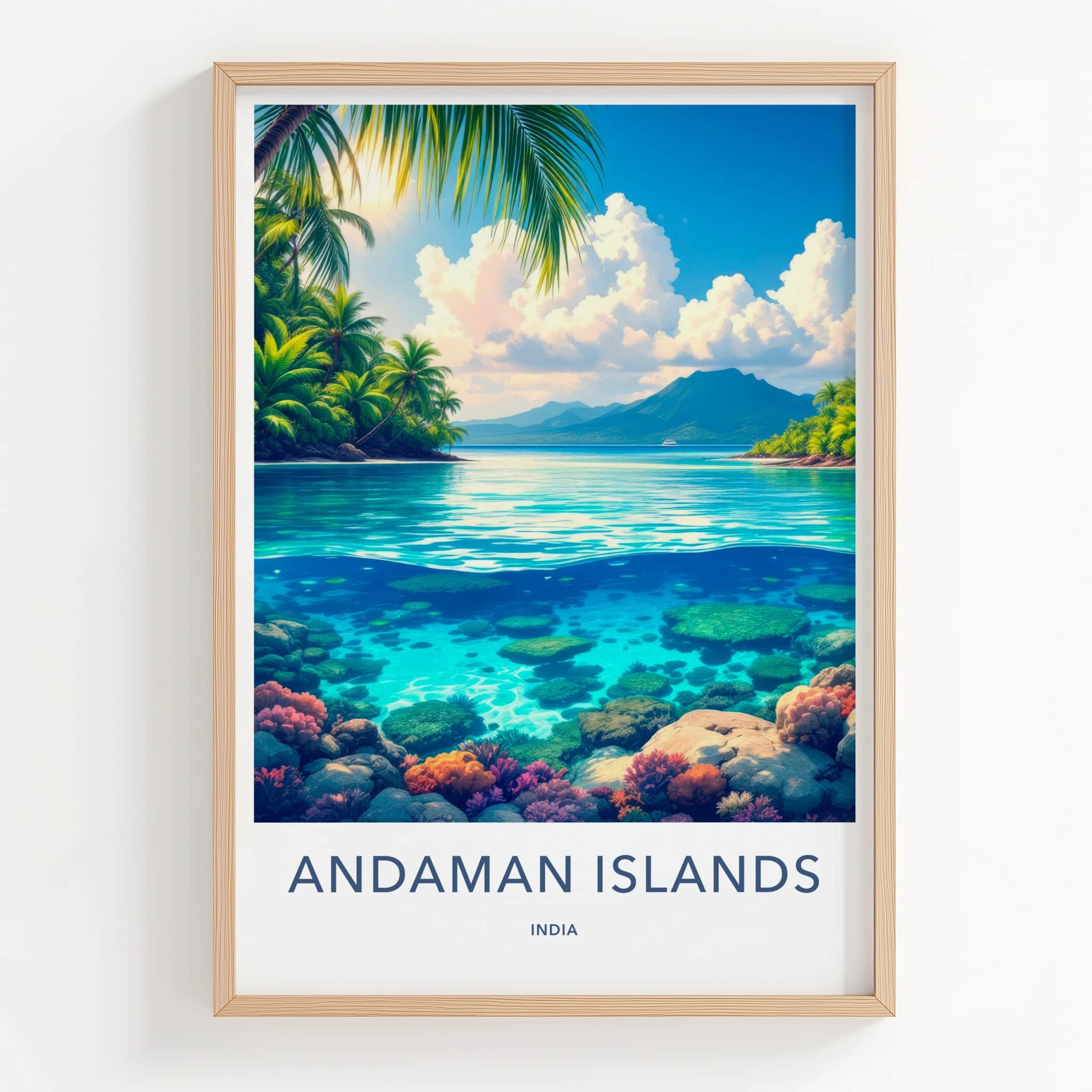 Andaman Islands Poster - India Travel Print - Andaman Islands Coral Wall Decor