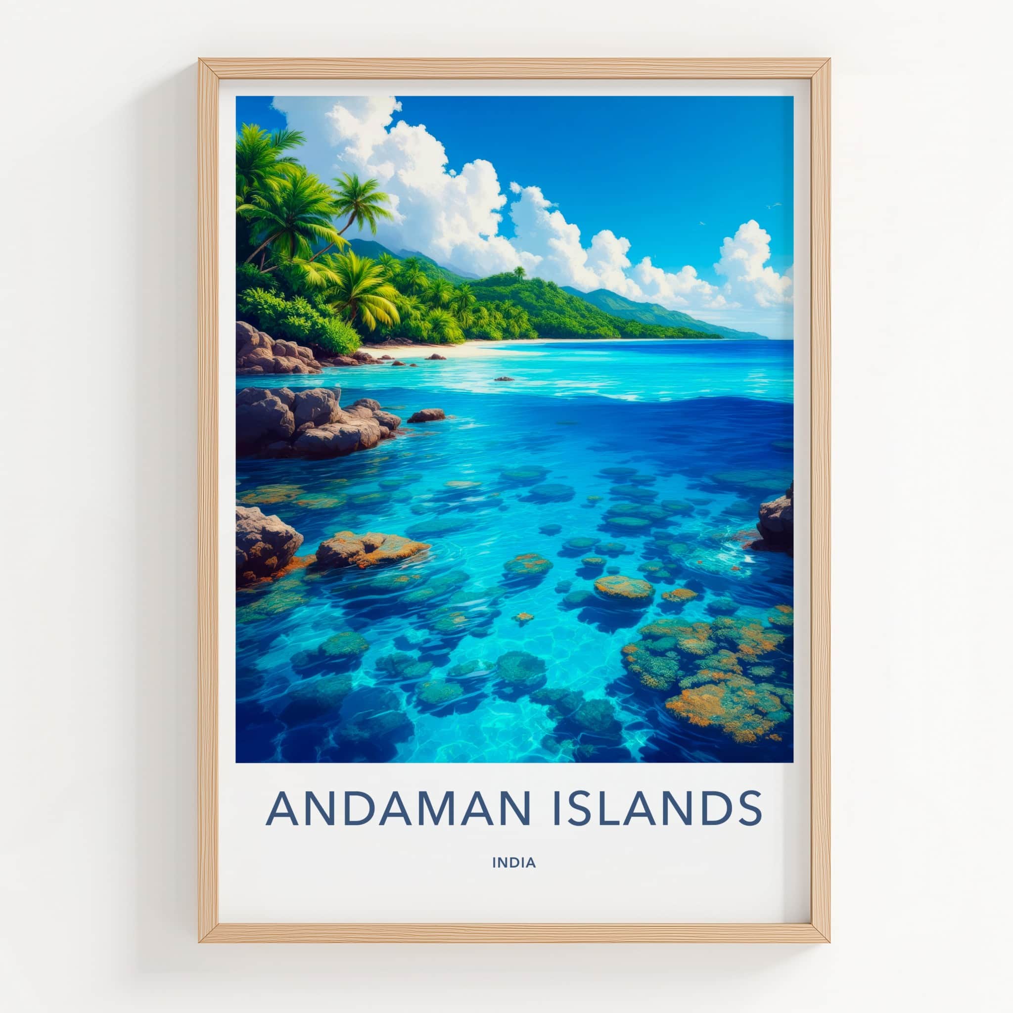 Andaman Islands Poster - India Wall Art - Andaman and Nicobar Clear Sea Rocks Gift