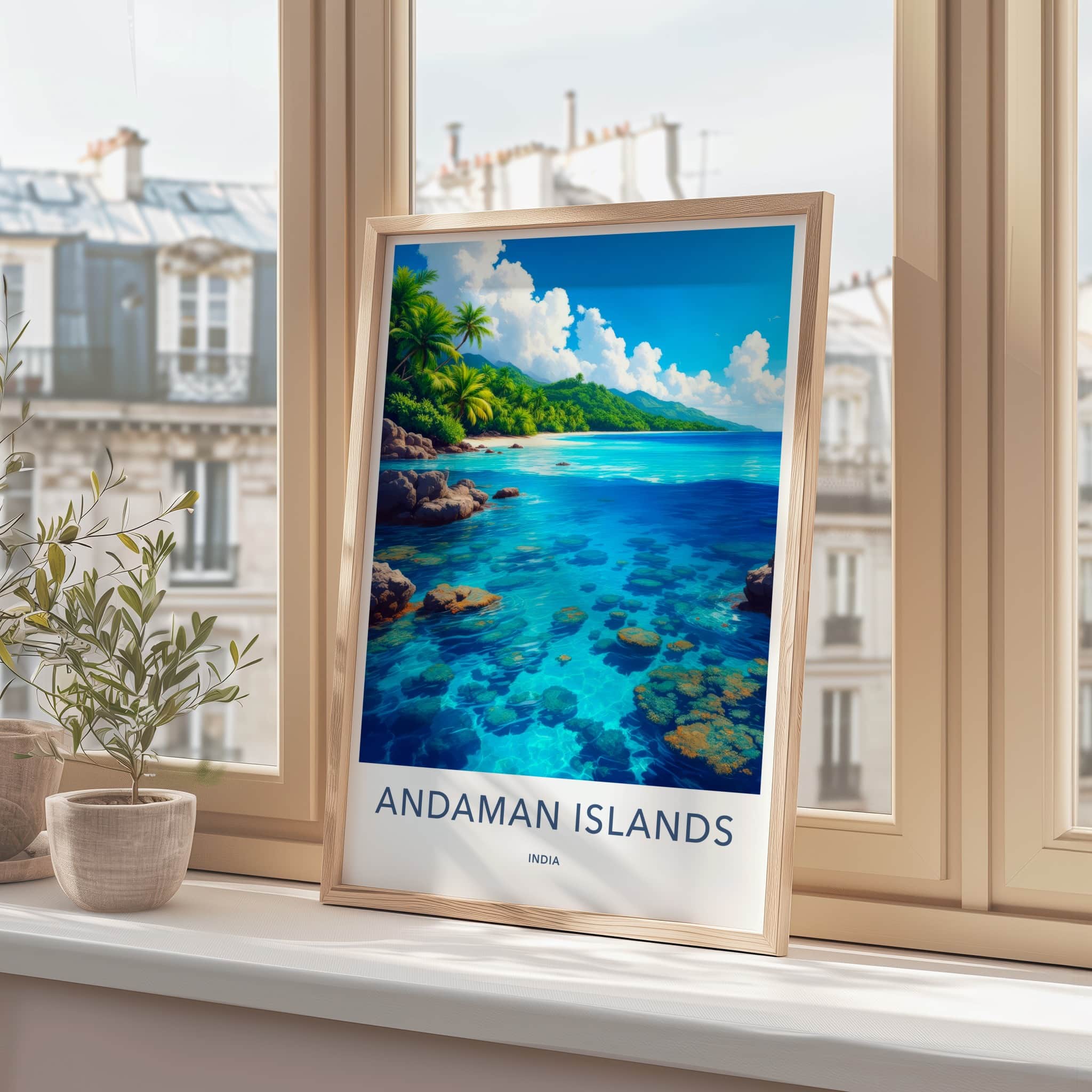 Andaman Islands Poster - India Wall Art - Andaman and Nicobar Clear Sea Rocks Gift