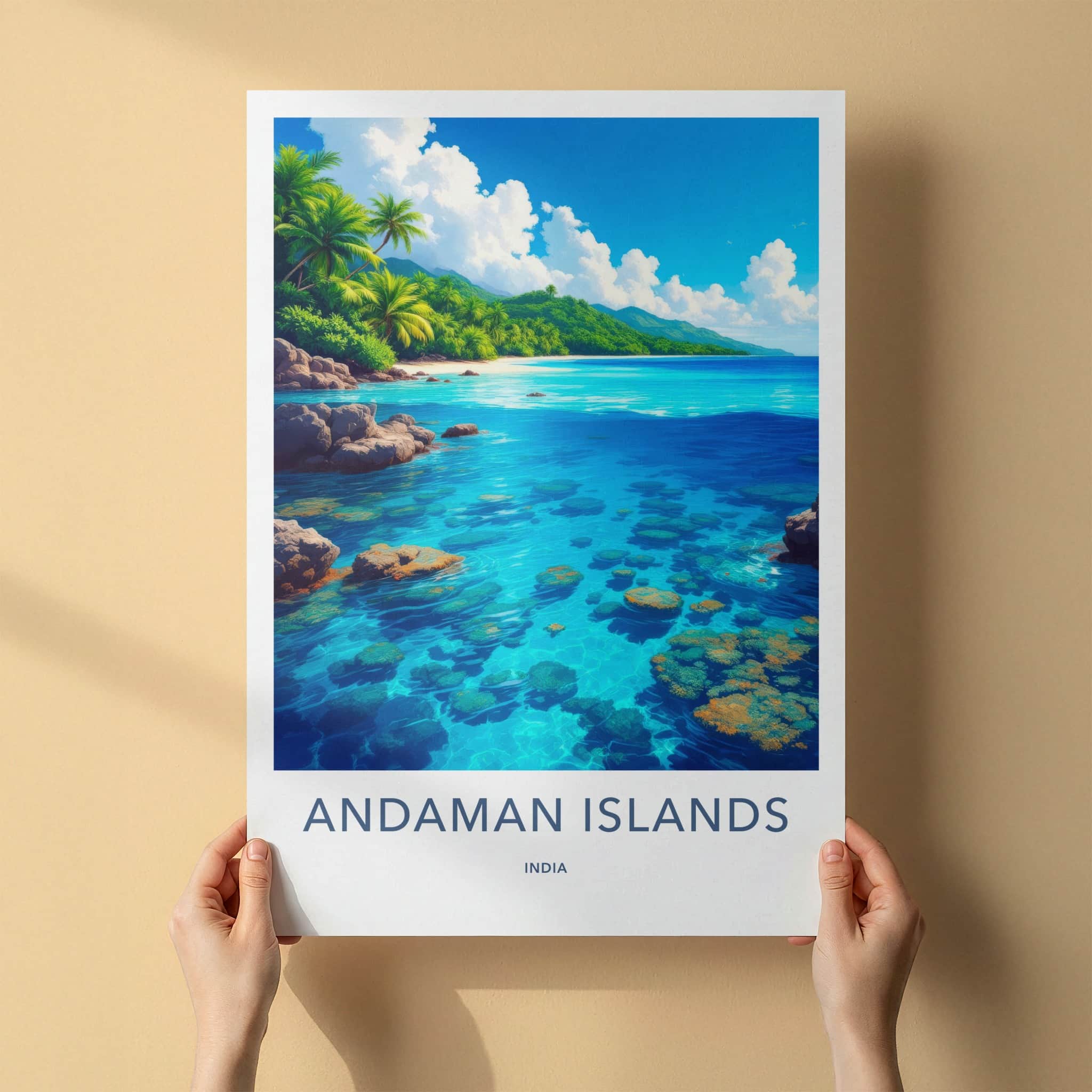 Andaman Islands Poster - India Wall Art - Andaman and Nicobar Clear Sea Rocks Gift