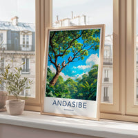 Andasibe Poster - Madagascar Travel Art - Monkeys Tropical Canopy Wall Decor