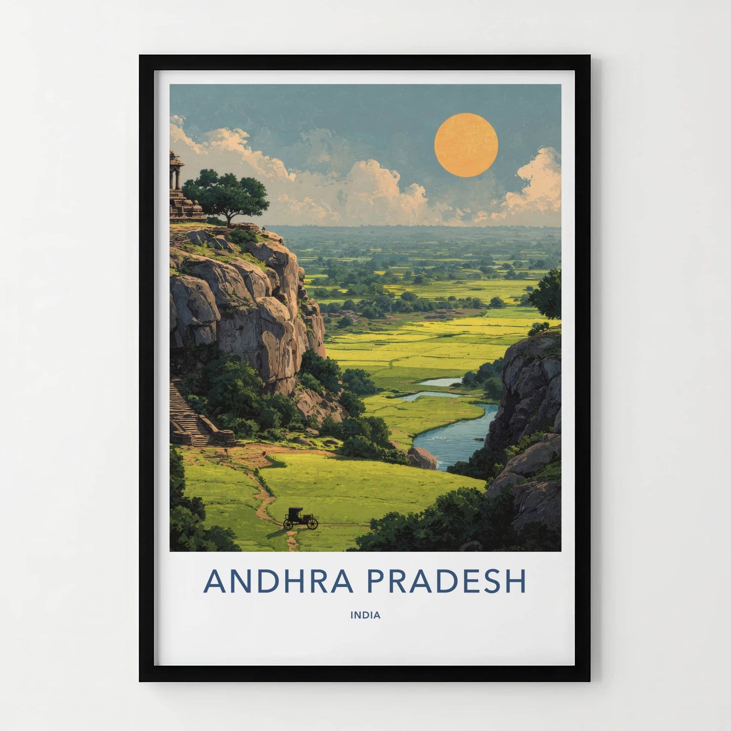 Andhra Pradesh Poster - India Travel Art - Coastal Andhra Green Home Decor
