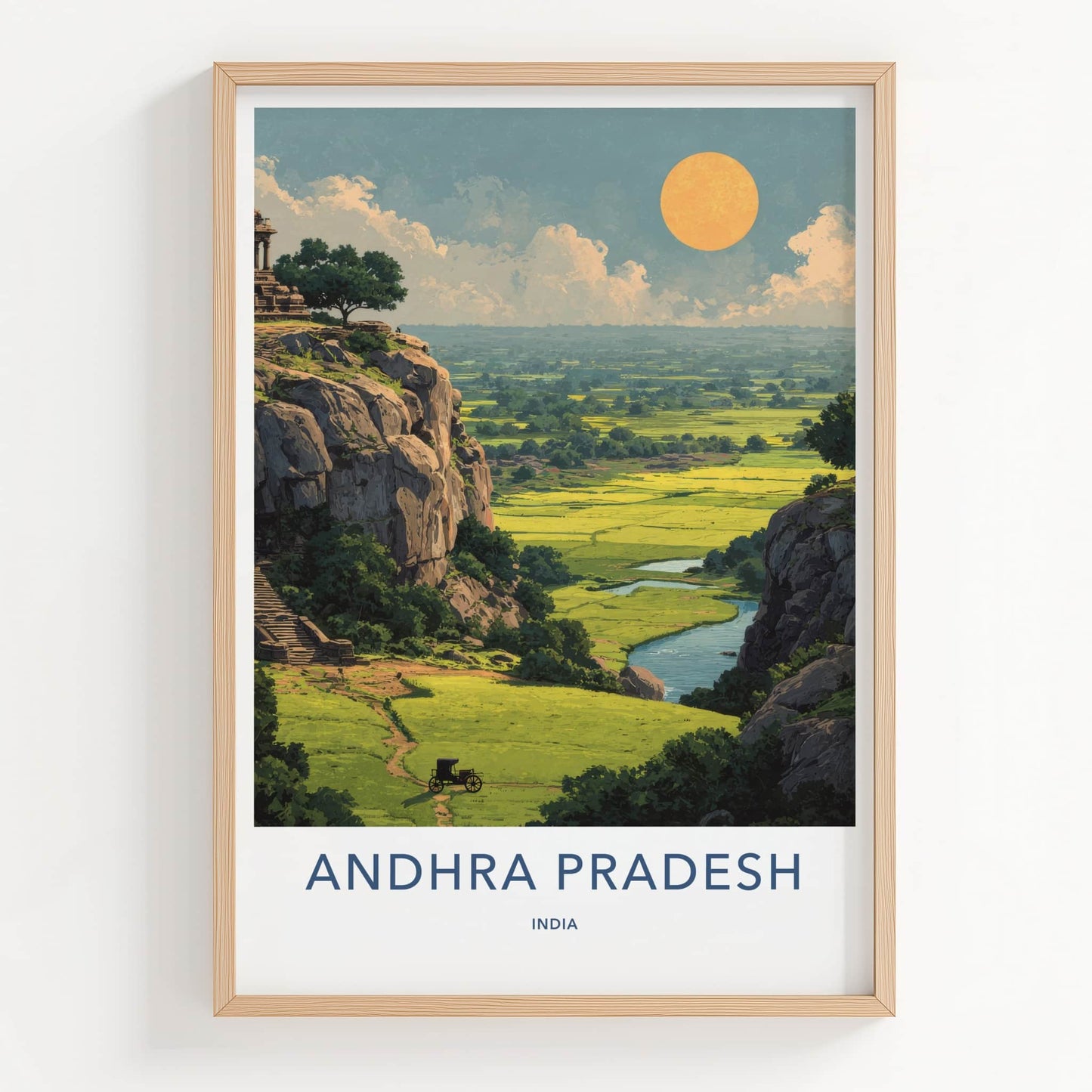Andhra Pradesh Poster - India Travel Art - Coastal Andhra Green Home Decor