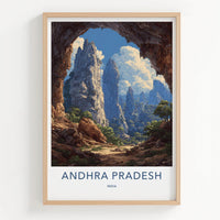 Andhra Pradesh Poster - India Travel Illustration - Towering Peak Vista Gallery Art