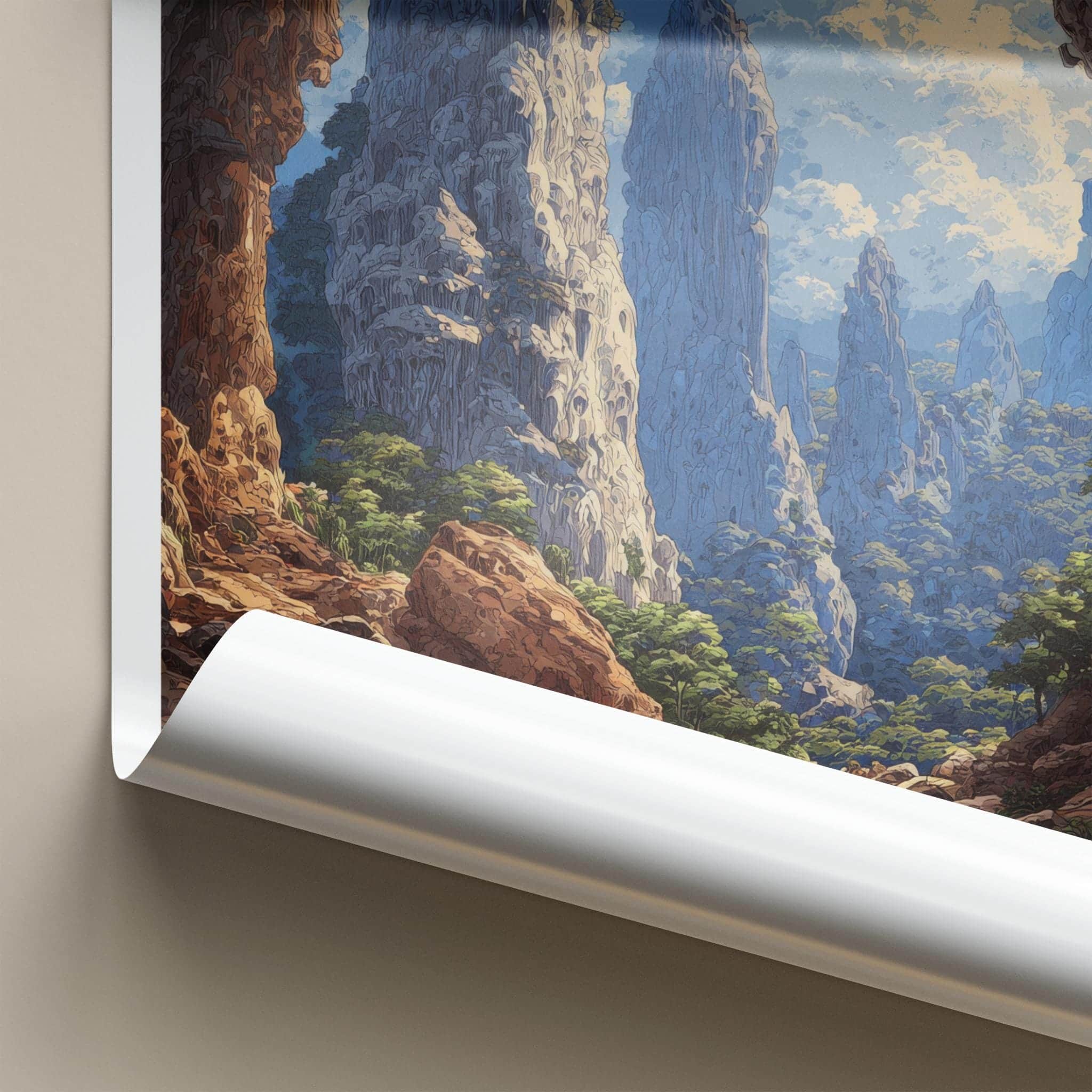 Andhra Pradesh Poster - India Travel Illustration - Towering Peak Vista Gallery Art