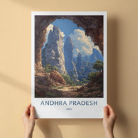 Andhra Pradesh Poster - India Travel Illustration - Towering Peak Vista Gallery Art
