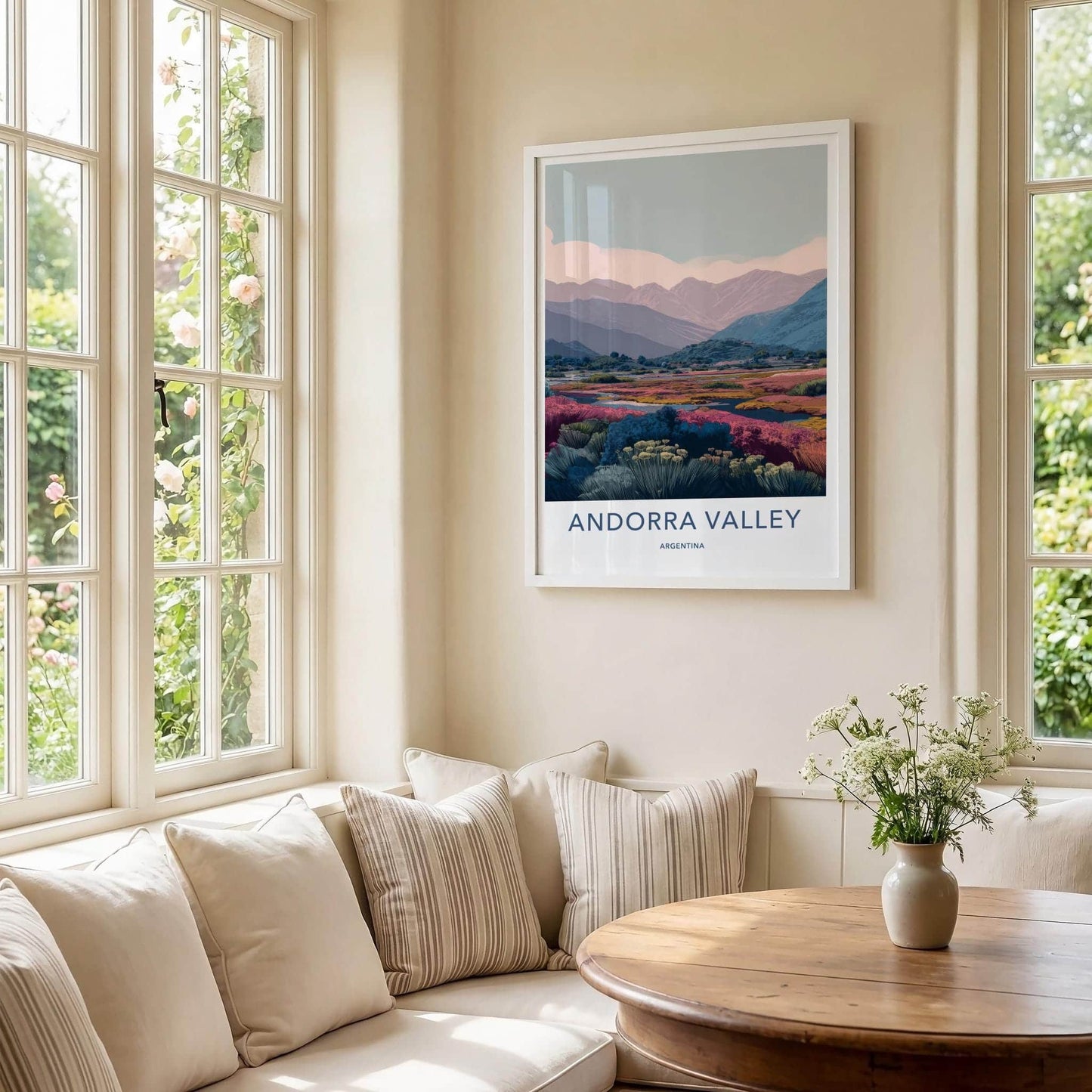 Andorra Valley Poster - Argentina Travel Print - Vibrant Marshlands Home Decor