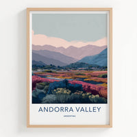 Andorra Valley Poster - Argentina Travel Print - Vibrant Marshlands Home Decor