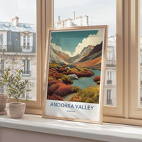 Andorra Valley Poster - Argentina Wall Art - Vibrant Valley Scene Wall Decor