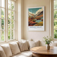 Andorra Valley Poster - Argentina Wall Art - Vibrant Valley Scene Wall Decor