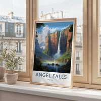 Angel Falls Poster - Venezuela Fine Art - Majestic Cliffs Waterfall Home Art