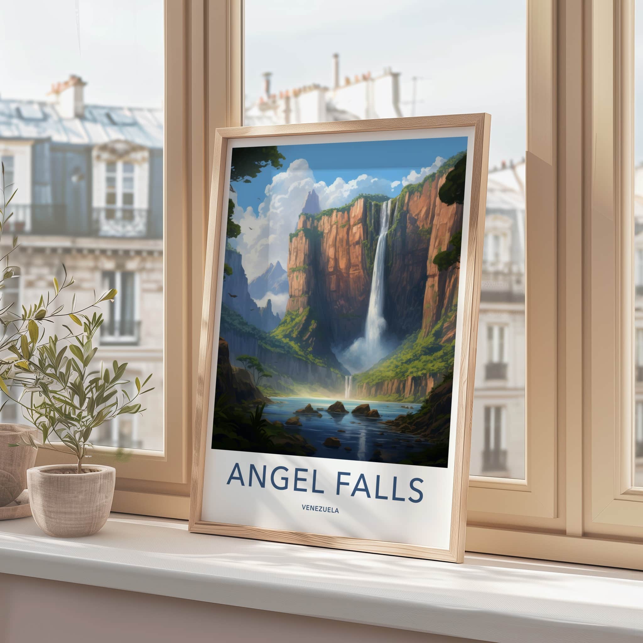 Angel Falls Poster - Venezuela Fine Art - Majestic Cliffs Waterfall Home Art