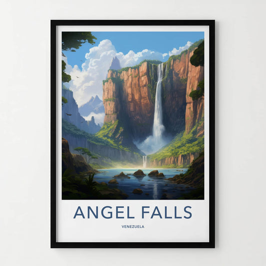 Angel Falls Poster - Venezuela Fine Art - Majestic Cliffs Waterfall Home Art