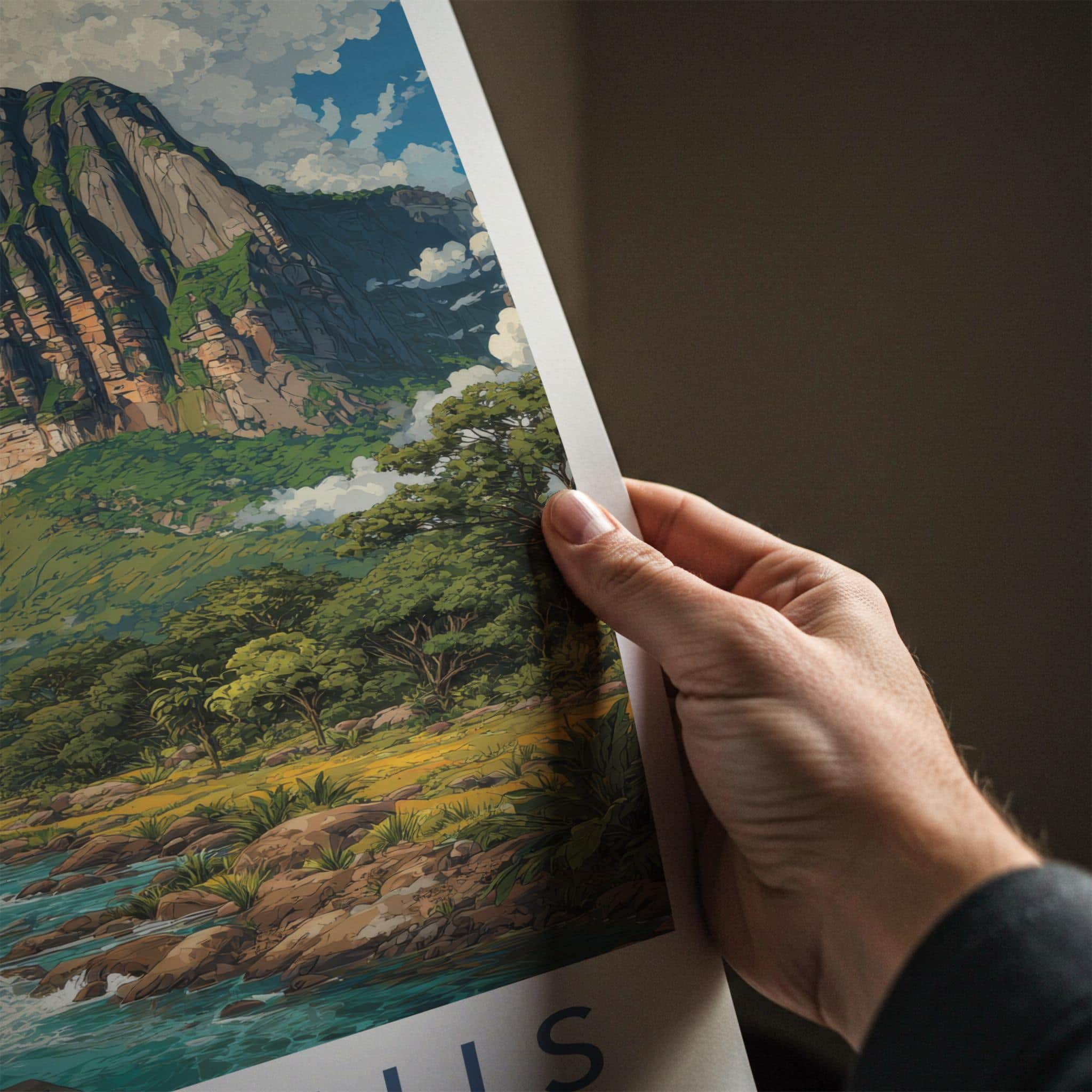 Angel Falls Poster - Venezuela Scenic Art - Cascading falls jungle Home Decor