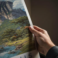 Angel Falls Poster - Venezuela Travel Art - Cascading Cliff Waterfall Wall Decor