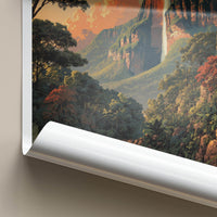 Angel Falls Poster - Venezuela Travel Art - Dramatic Sunset Cliffs Wall Decor