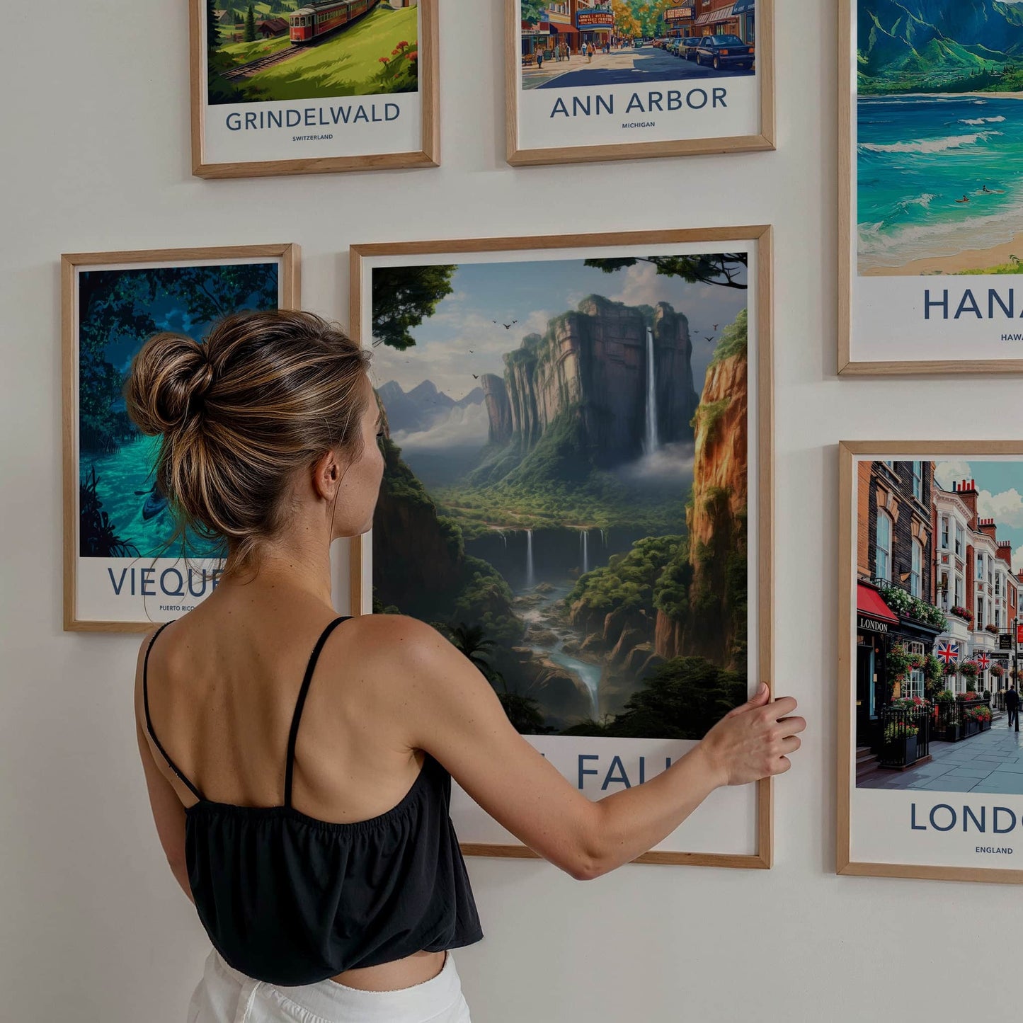 Angel Falls Poster - Venezuela Travel Art - Majestic Cliff Waterfalls Wall Decor