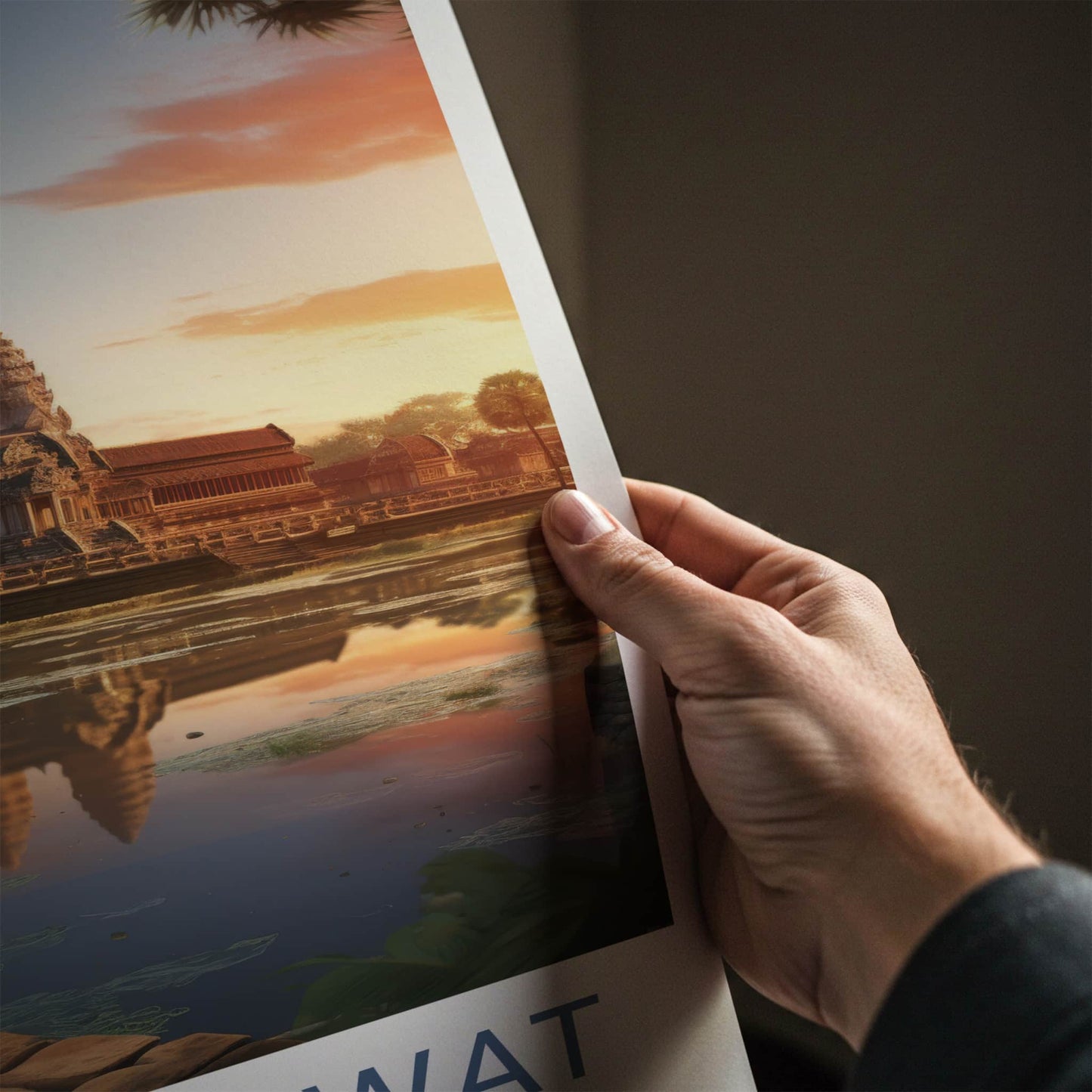 Angkor Wat Poster - Cambodia Travel Art - Ancient Temple Reflections Home Decor