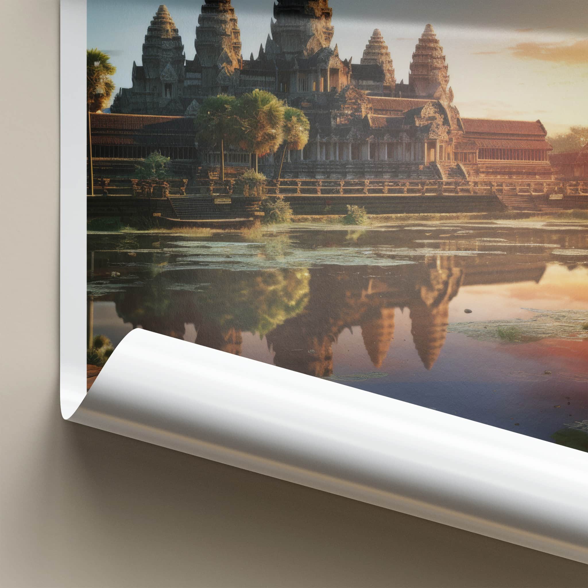 Angkor Wat Poster - Cambodia Travel Art - Ancient Temple Reflections Home Decor