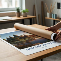 Angkor Wat Poster - Cambodia Travel Art - Ancient Temple Reflections Home Decor
