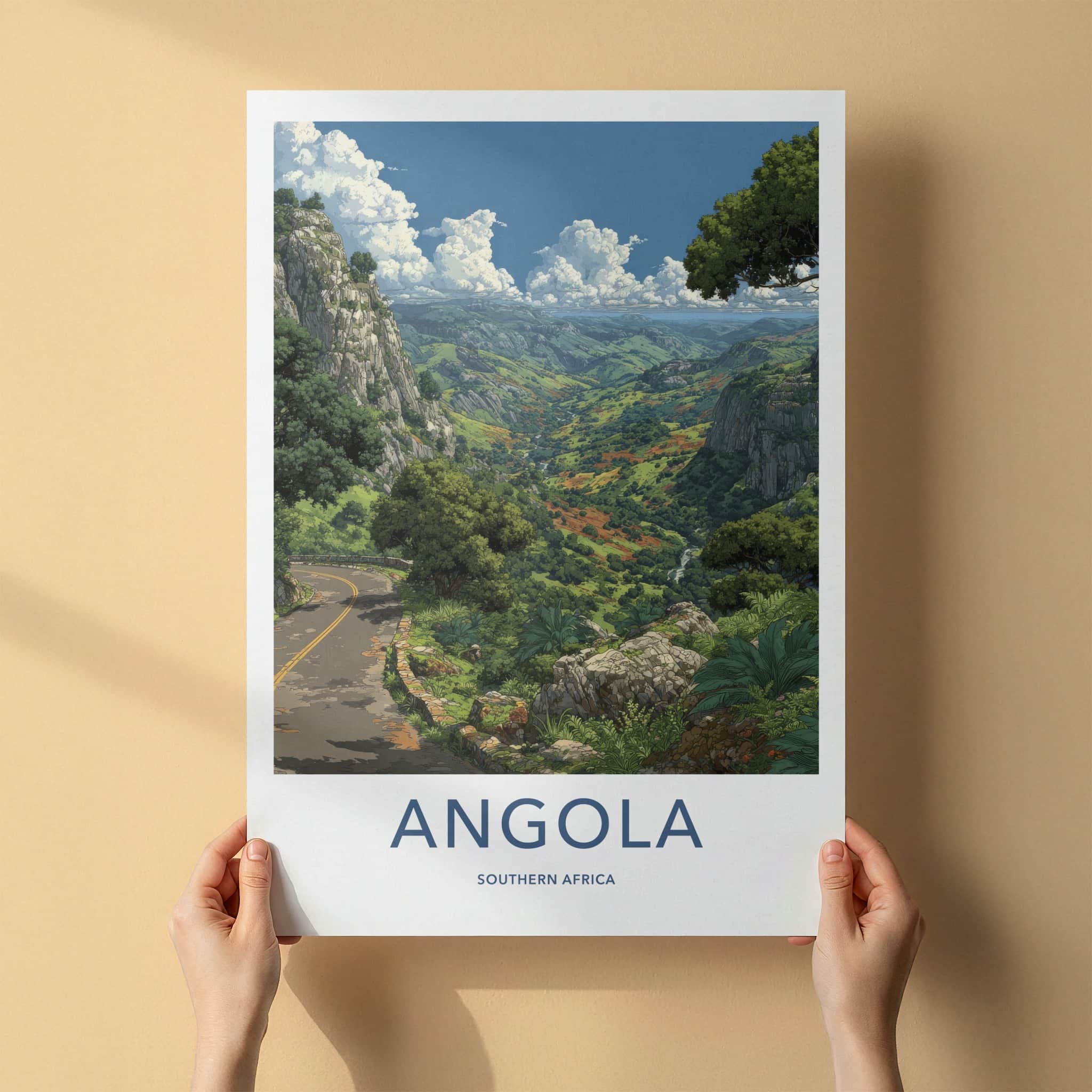 Angola Poster - Africa Framed Print - Mountain Road Vista Framed Decor
