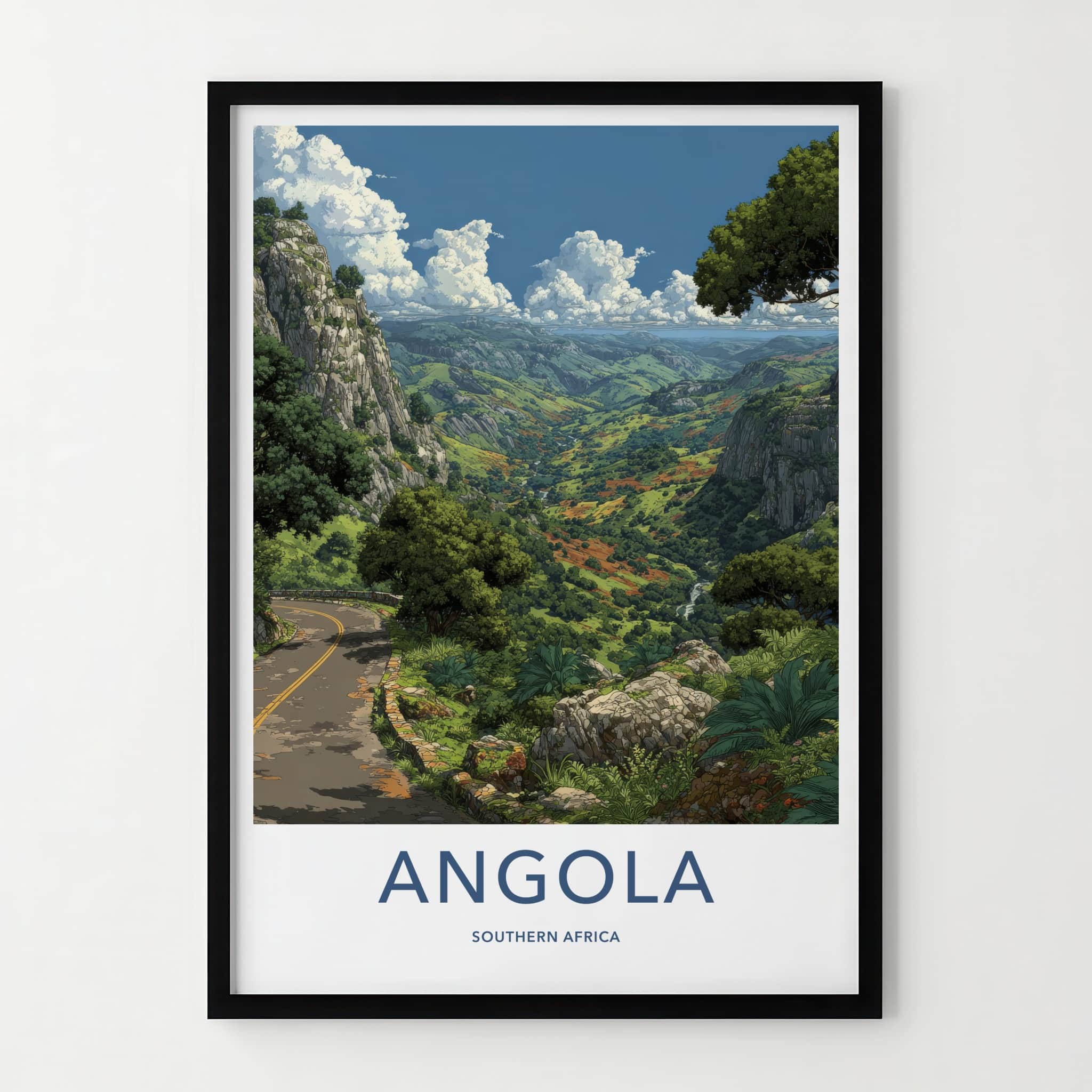 Angola Poster - Africa Framed Print - Mountain Road Vista Framed Decor