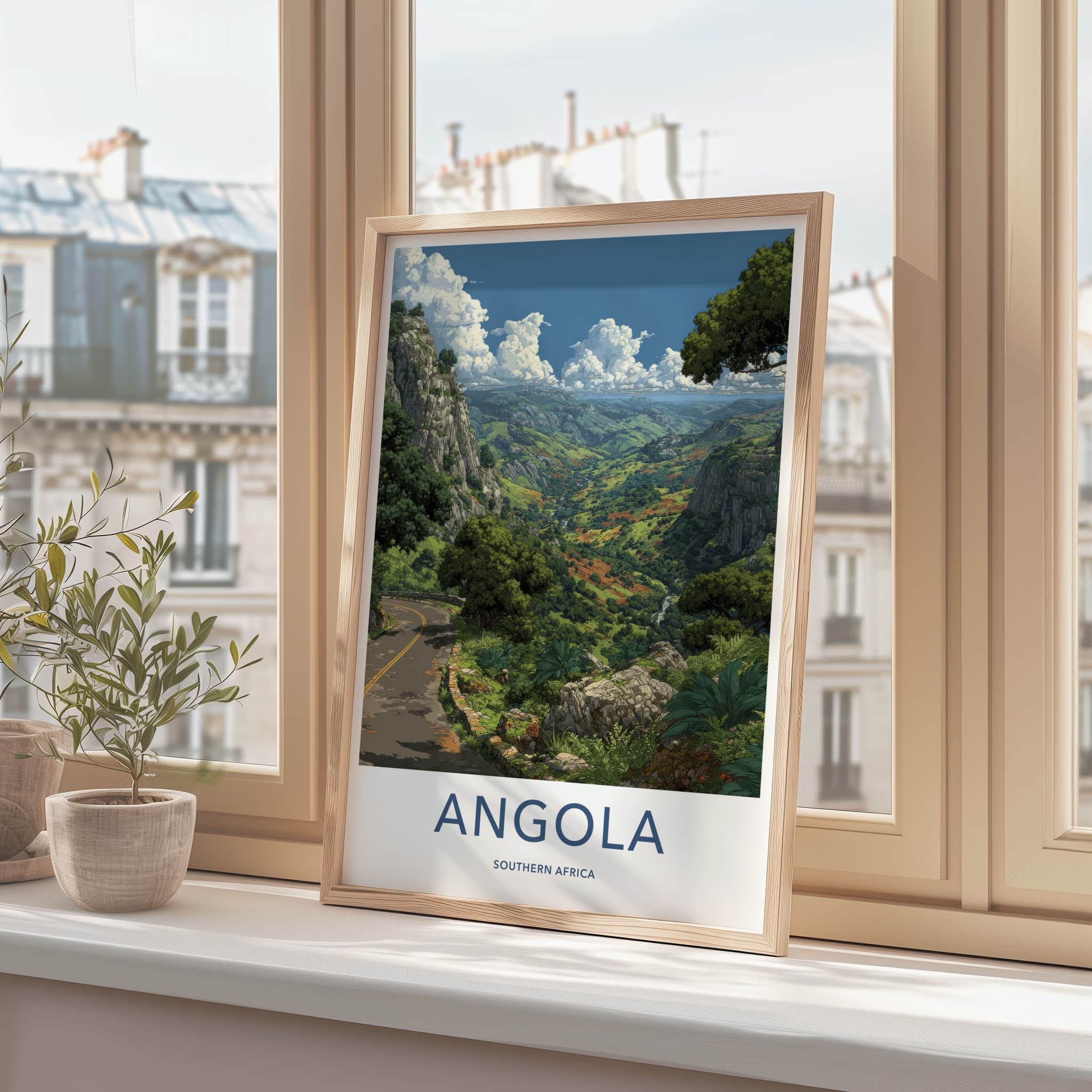 Angola Poster - Africa Framed Print - Mountain Road Vista Framed Decor