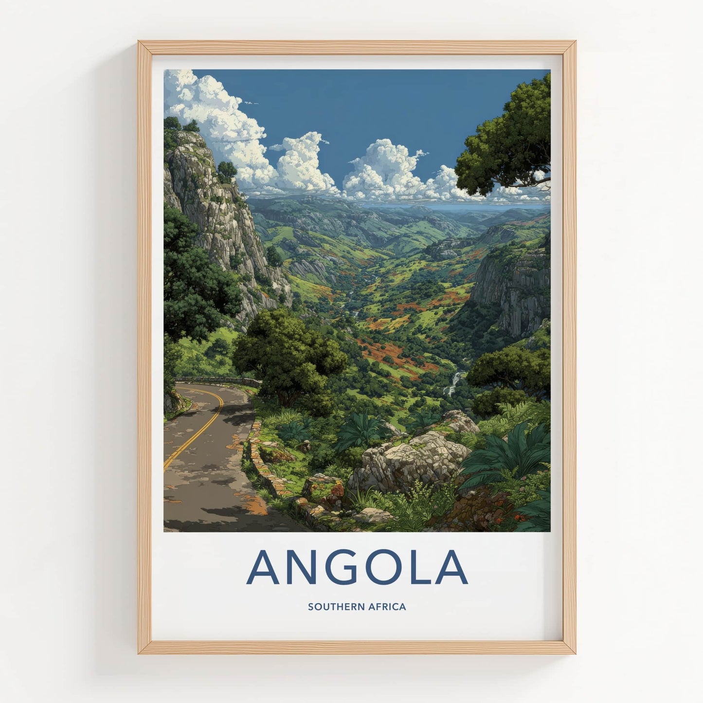Angola Poster - Africa Framed Print - Mountain Road Vista Framed Decor