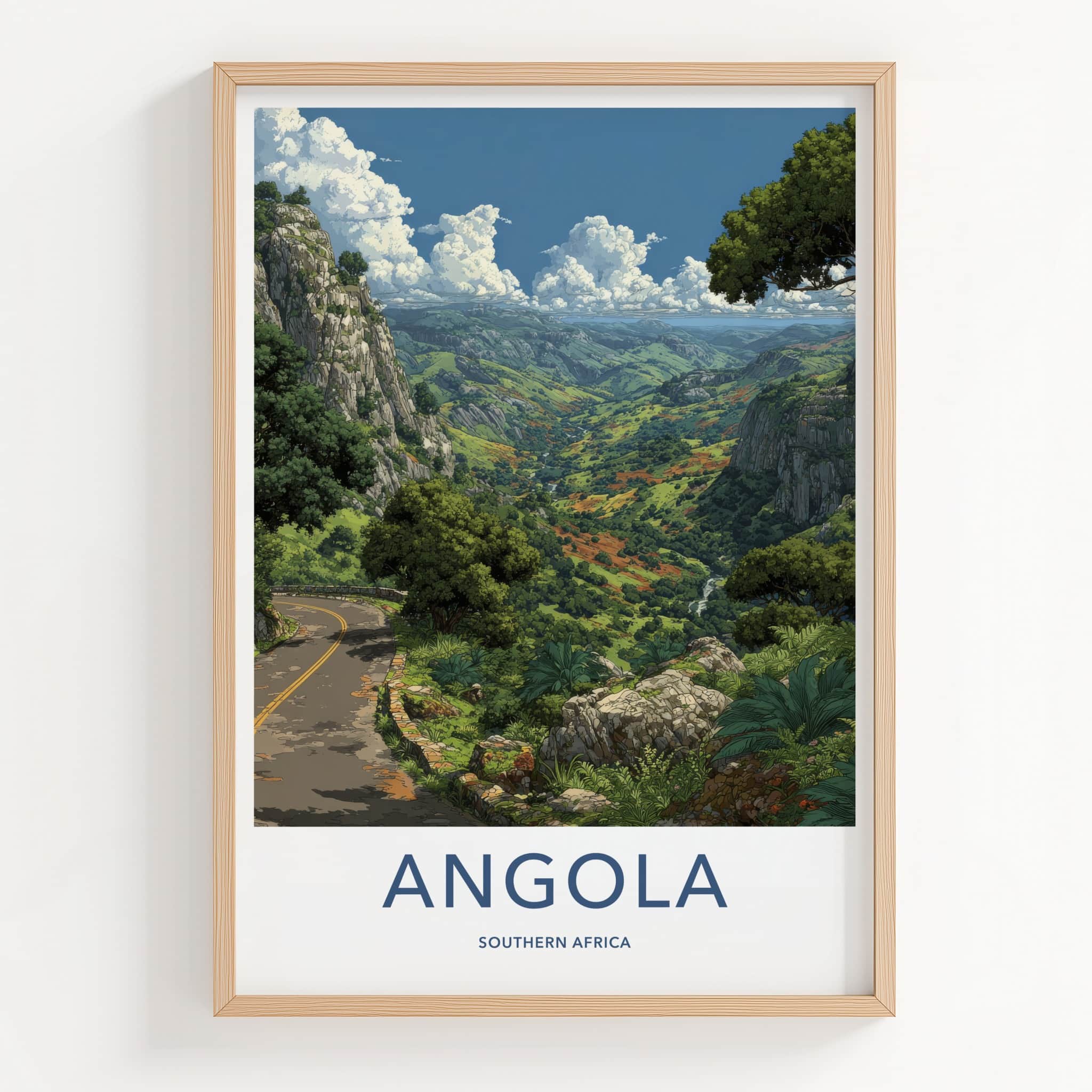 Angola Poster - Africa Framed Print - Mountain Road Vista Framed Decor