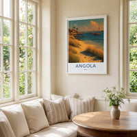 Angola Poster - Africa Travel Art - Coastal Village Boats Wall Decor