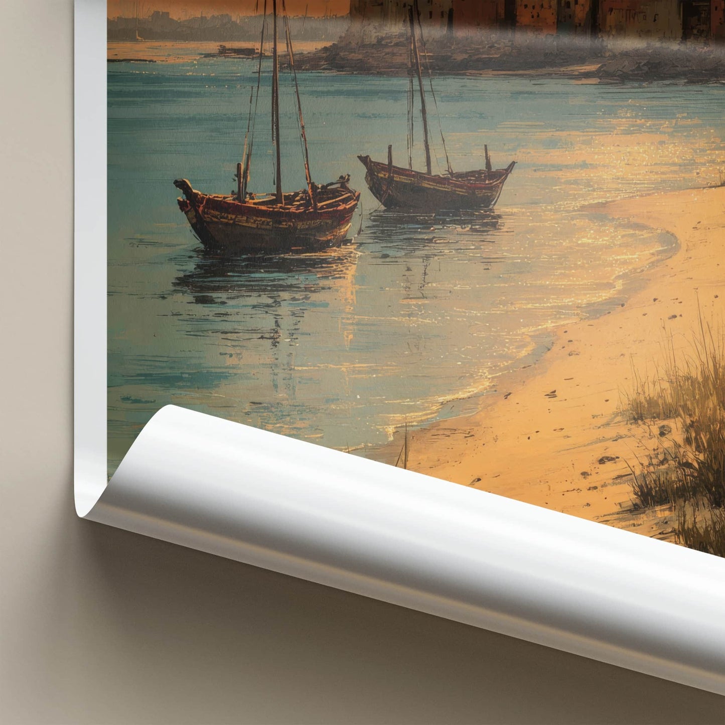 Angola Poster - Africa Travel Art - Coastal Village Sunset Home Decor