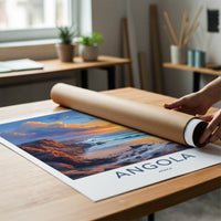 Angola Poster - Africa Travel Art - Golden Ocean Cliffs Wall Decor
