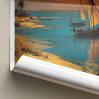Angola Poster - Africa Travel Art - Golden Sunset Sailboats Home Decor